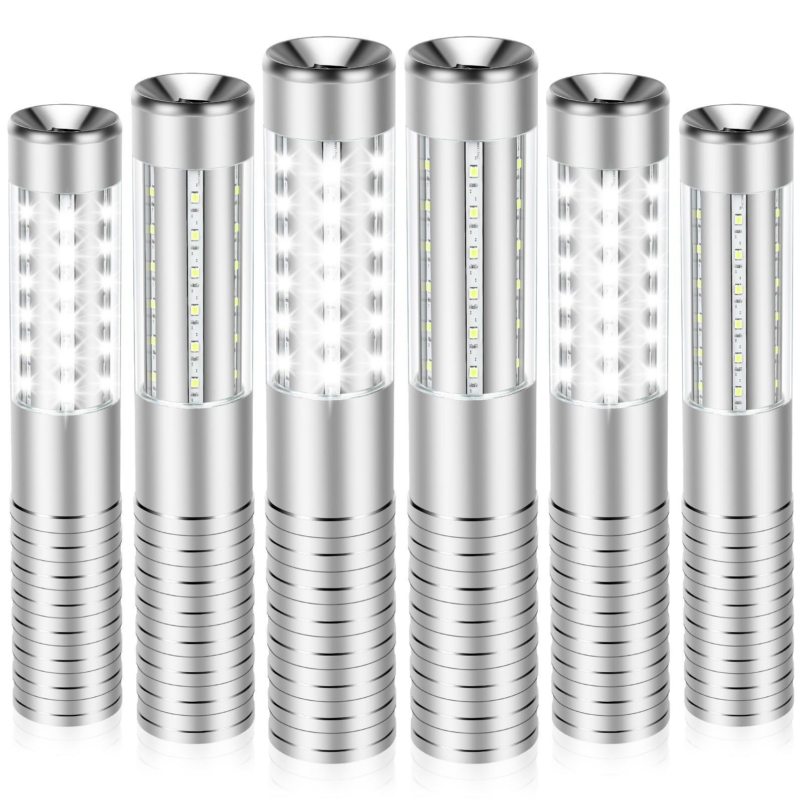 Czgor Bottle Service Light 6 Pack, Rechargeable LED Strobe Baton Light, Reusable LED Champagne Bottle Handheld Light Topper for Bar Nightclub Concert Event Outdoor