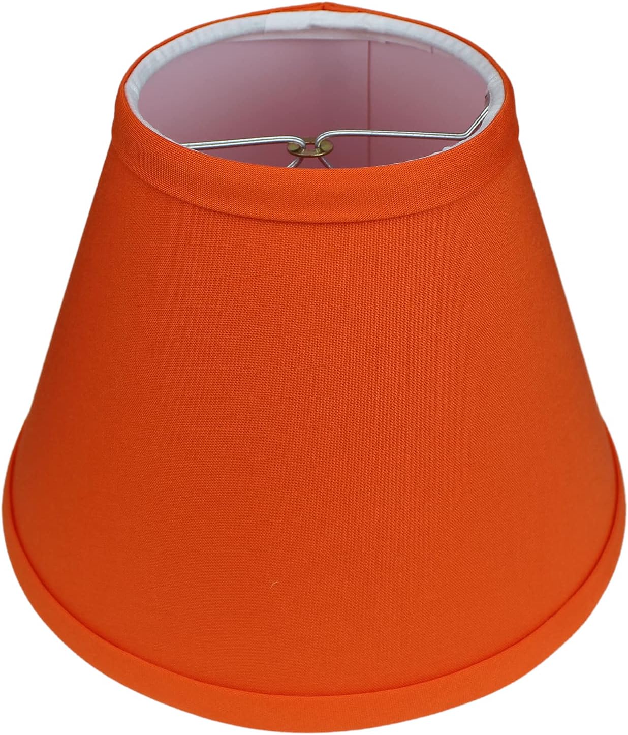 FenchelShades.com Lampshade 4" Top Diameter x 8" Bottom Diameter x 6" Slant Height with Clip-On Attachment for Standard Edison-Style Lightbulb (Linen Carrot)