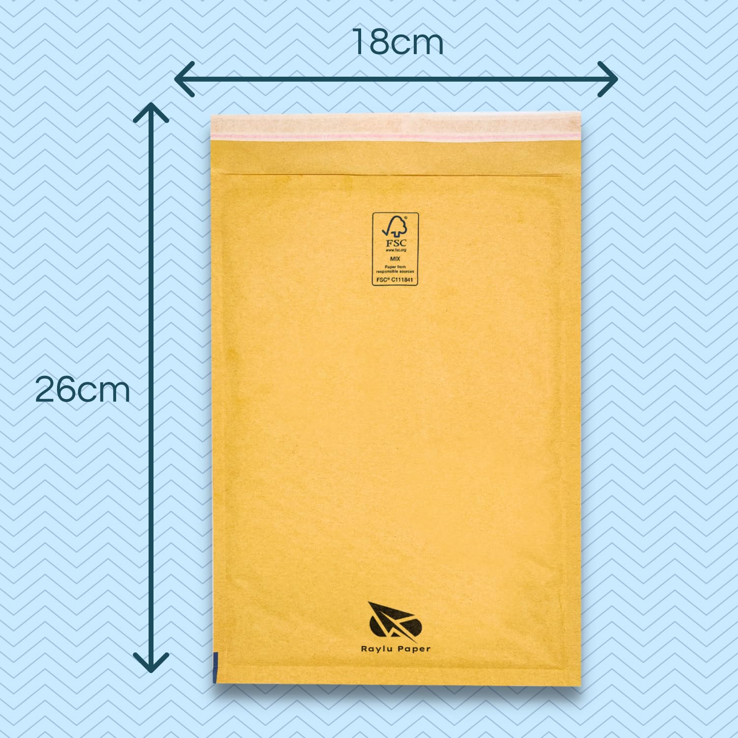 Raylu Paper® - Opakowanie 100 pakowanych kopert bąbelkowych z samoprzylepnym zapięciem, wyściełane koperty Kraft do wysyłki w kolorze brązowym 100 sztuk (180x260 mm)