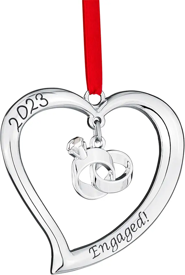 Klikel Our First Christmas Ornament 2023 Engaged Heart...