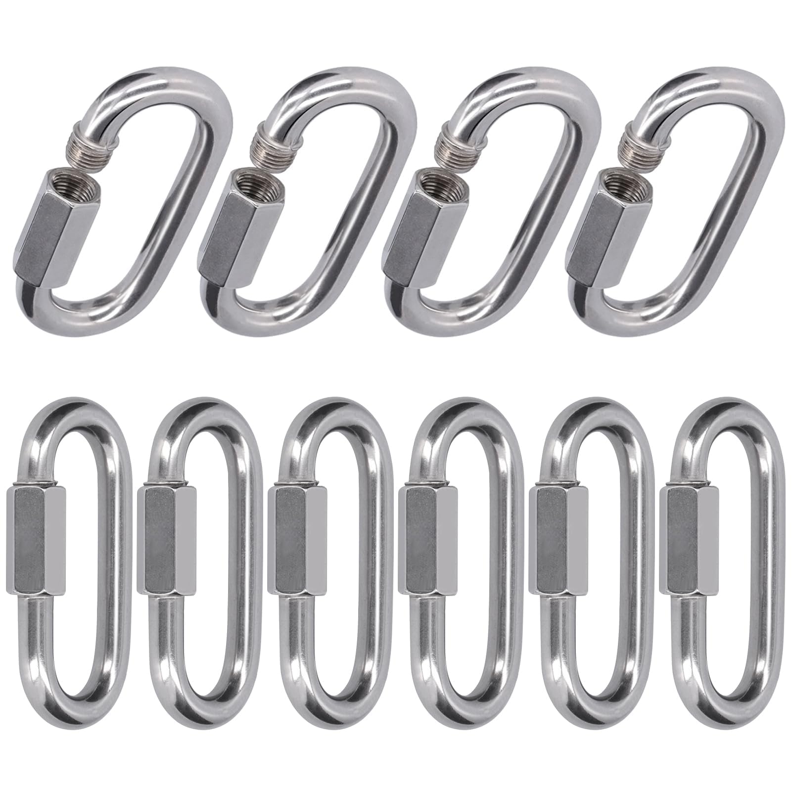 Lot De 10 Mousquetons Acier Inoxydable M3.5 - Avec Vis De Verrouillage - Pour Sac à Dos, Rando & Animaux
