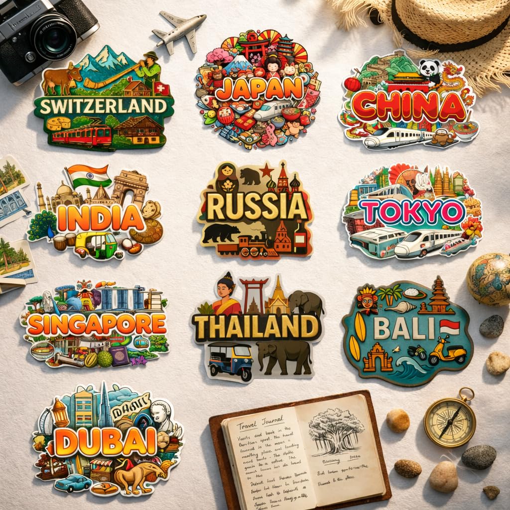 Collectible Country Fridge Magnets - 10 Pack -3