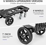 KEDSUM 3-in-1 Cart Dolly convertible avec roues, 600LBS Camion à main lourd Dolly, camion à main avec angle de poignée réglable & Base extensible pour la maison, Maisons de guerre, Dorm, 6-Wheel Conception avec freins