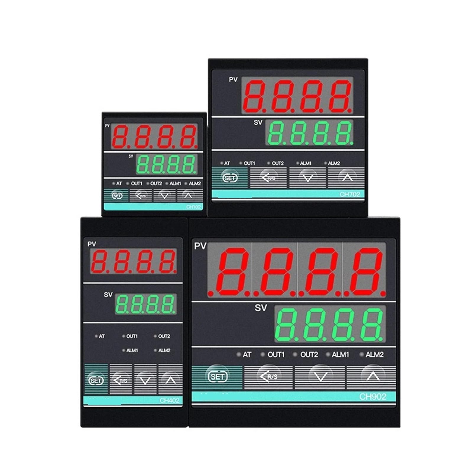 Digital PID Temperature Controller CH402 CH102 CH702 CH902 Relay/SSR Dual Output Thermostat Thermoregulator 85-265vac 0-400℃(CH102 DC24V Input)