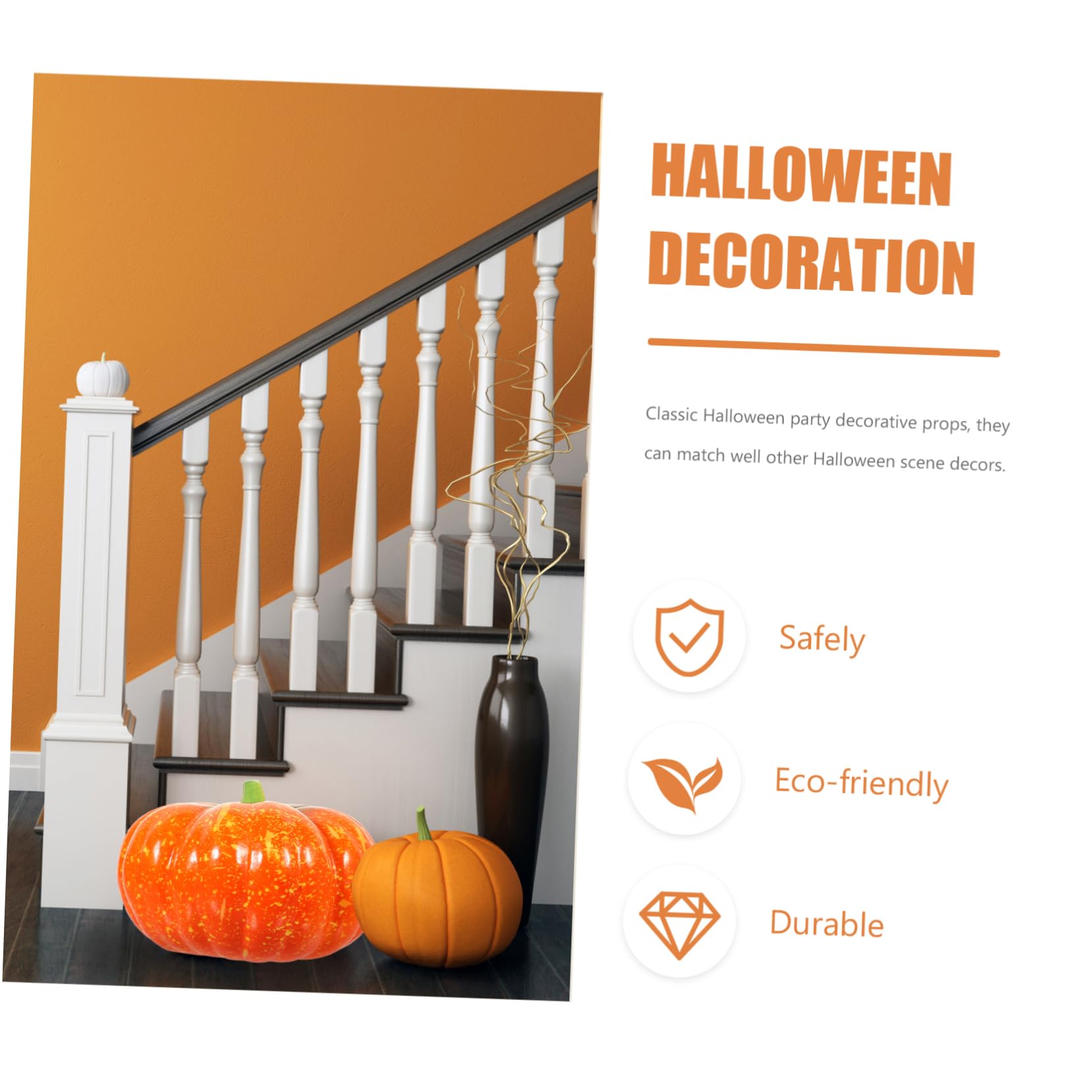Cabilock 2 Pz Ornamenti di zucca di simulazione di zucche di schiuma zucche artificiali di Halloween decorazioni zucche halloween oggettistica halloween schiume puntelli di zucche