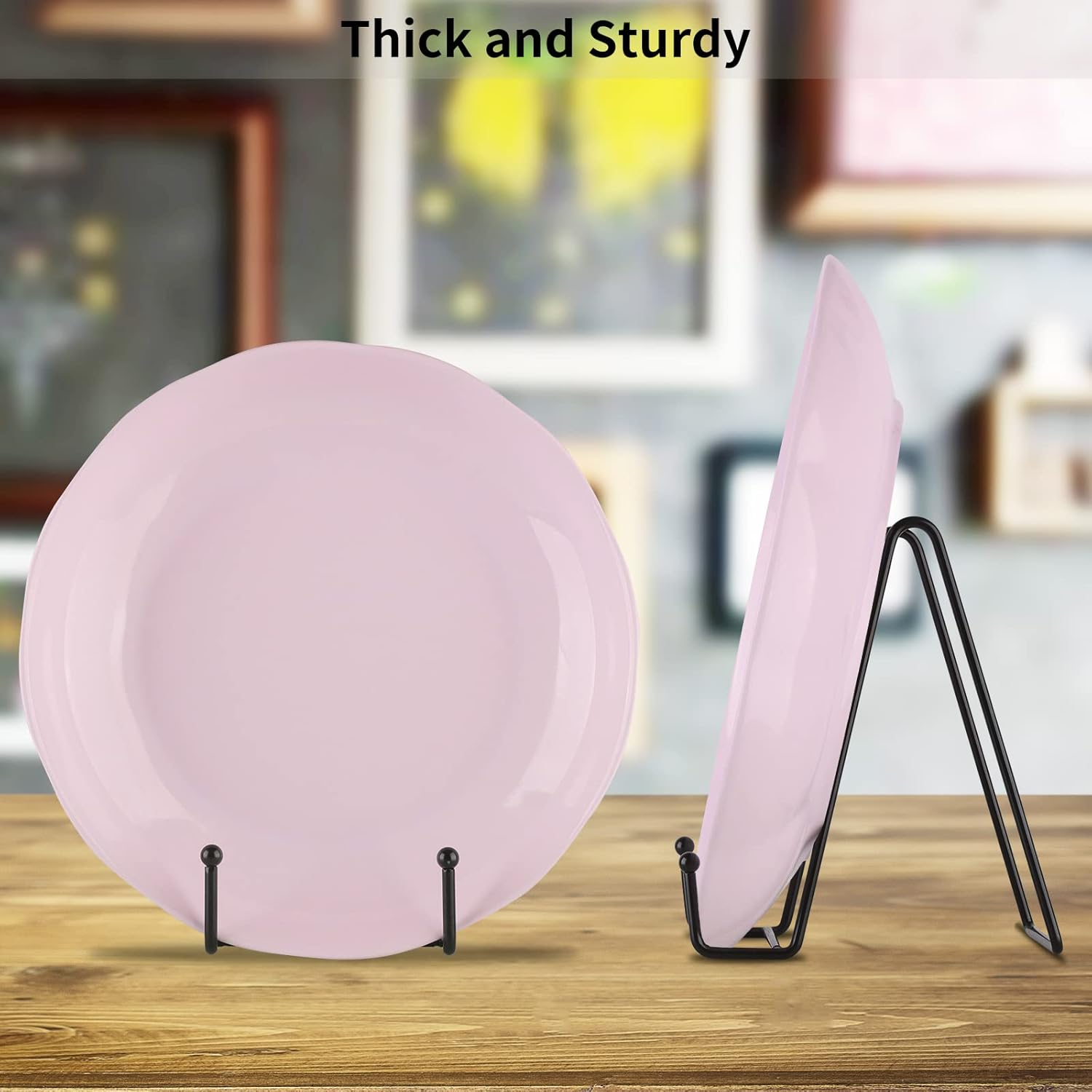 IBosins 5 Pack 6 Inch Plate Holder Display Stands, Metal Black Frame Stand for Picture, Book, Photo Easel, Creation, Collectibles - Image 5