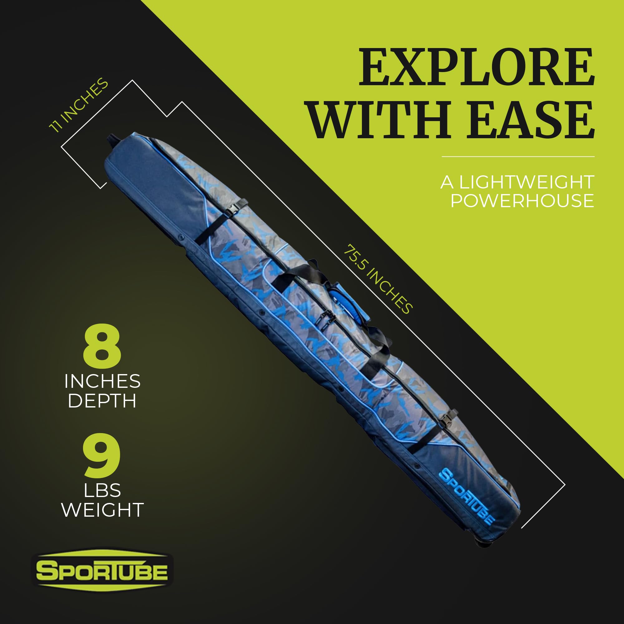 Amazon.com : Sportube Wheeled Padded 6 Foot 3 Pair Ski Shield/2