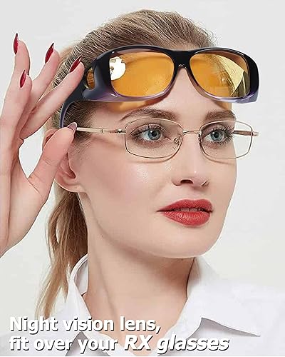 Miniatura 2 de TJUTR Gafas de conducción de visión nocturna para mujeres y hombres, lentes amarillas antirreflejos, TN8143