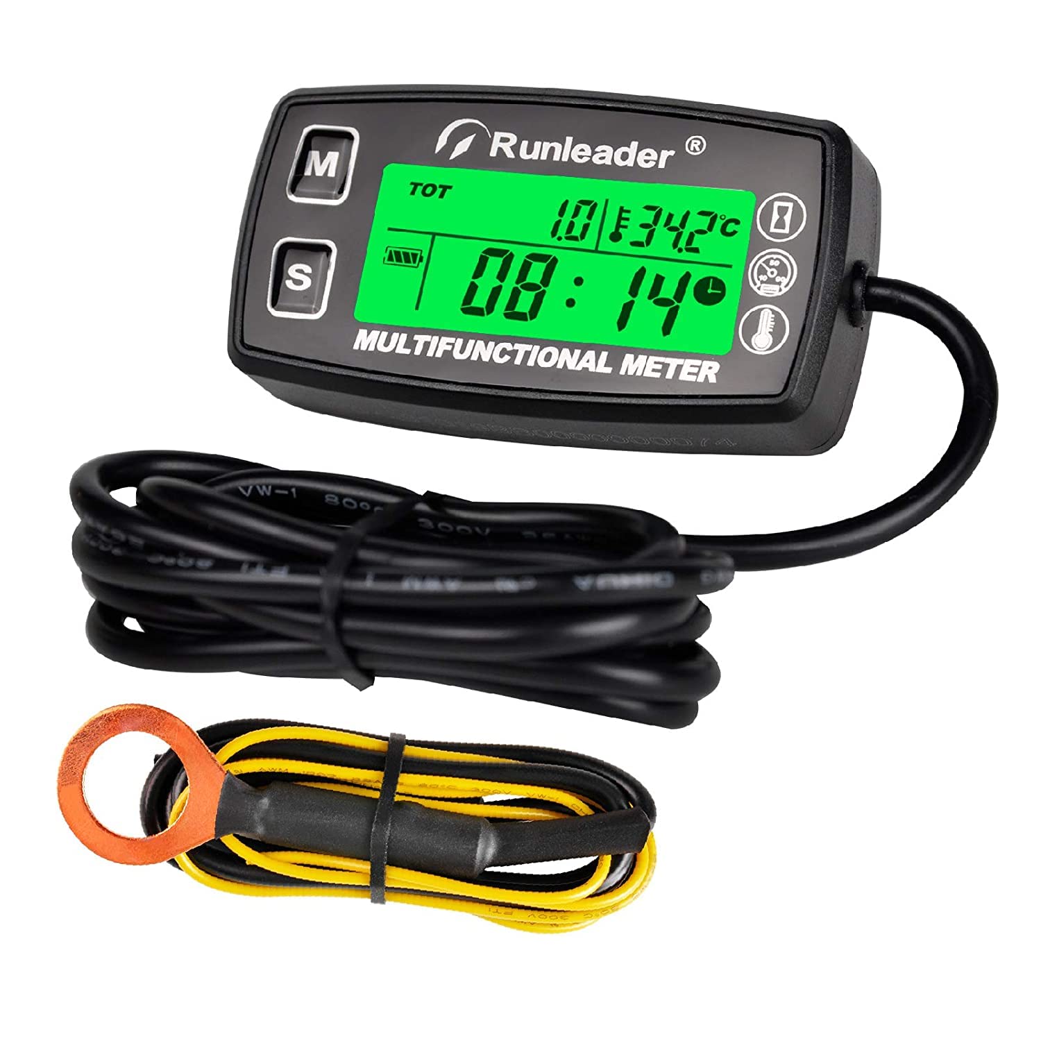 Buy Yooreal Digital Hour Meter and Tachometer,Engine Temperature gauge
