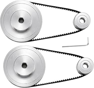 ULTECHNOVO Synchronous Wheel, 3D Printer Timing Belt Pulley Synchronous Wheel Set Stepper Motor Pulley Reduction Gear Printer Supplies Timing Wheel Screw Hexagon Wrench