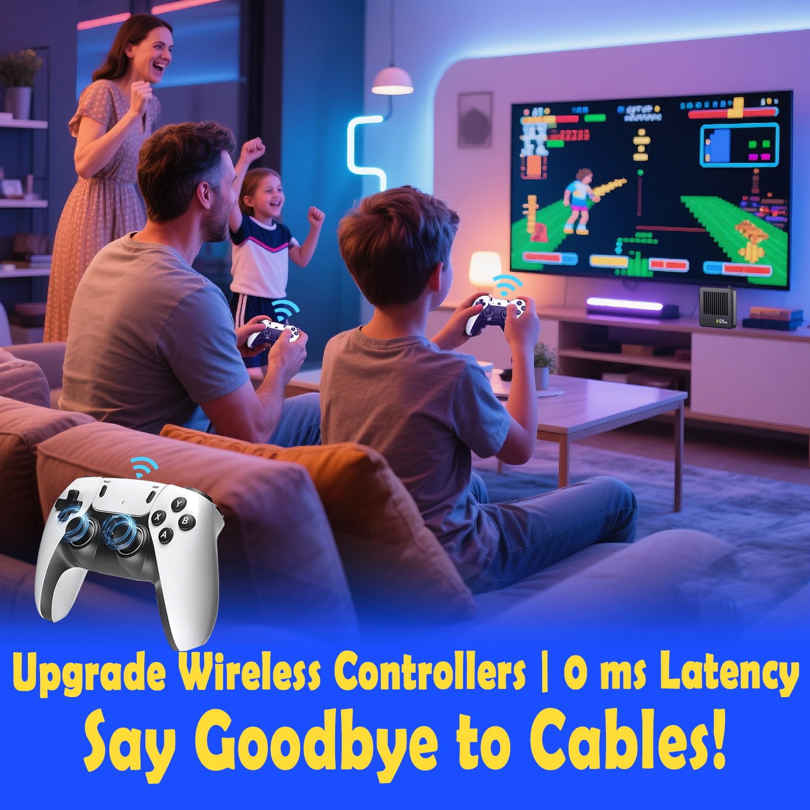 All8bit G11 Pro Game Box, Classic Video Games with HDMI, with 60 Emulators and 100000+ Games - Plug & Play TV Retro Gaming Console with Upgrade Dual 2.4G Wireless Controllers