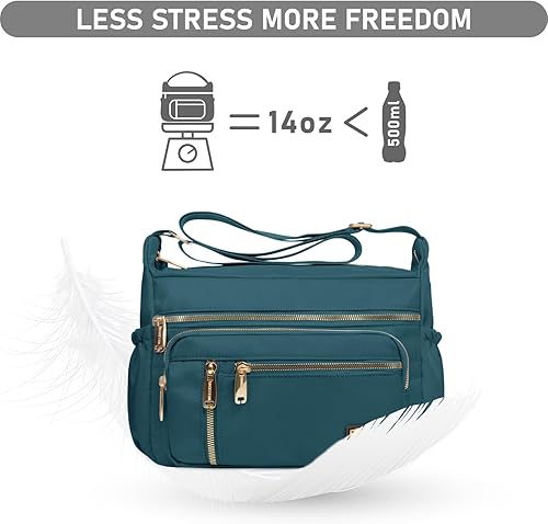 Miniatura 4 de NPBAG Bolso cruzado para mujer, bolso de hombro, bolso tipo mensajero, bolsillos de moda, impermeable y con múltiples bolsillos