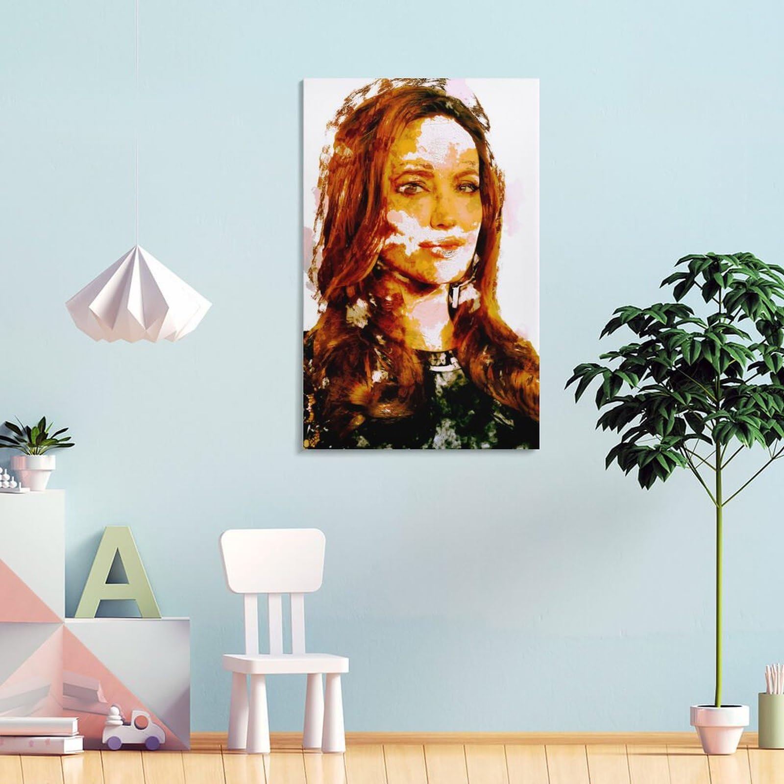 Amazon.co.jp: アンジェリーナ・ジョリー キャンバスアート ポスター