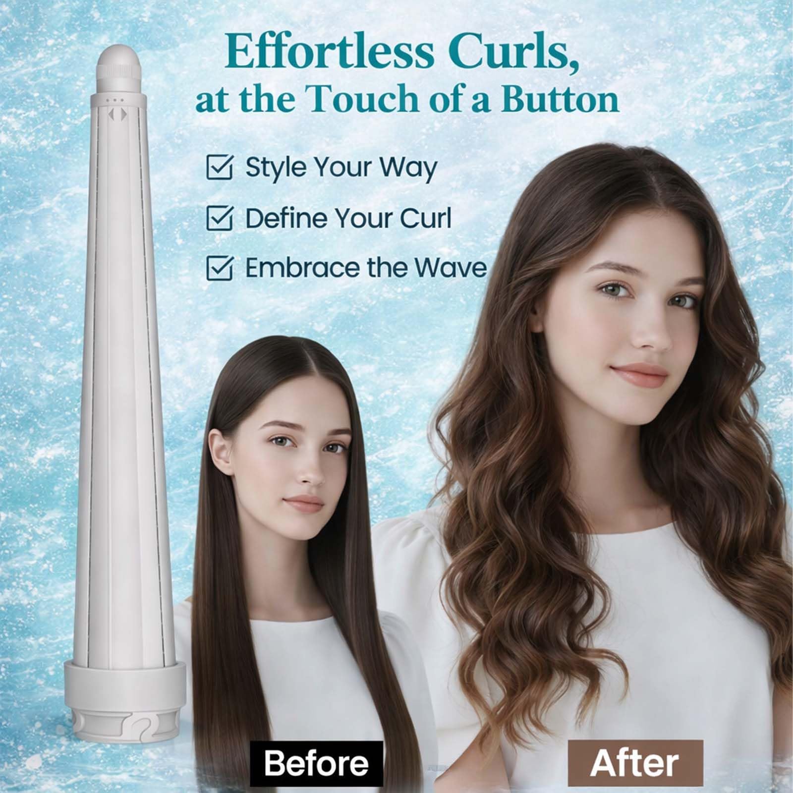 Accesorio para rizar el cabello de 20-36 mm de largo para Shark FlexStyle, compatible con accesorios de secador de pelo Shark, rizador cónico de envoltura automática con doble rotación para