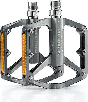 ROCKBROS Mountain Bike Pedals MTB Pedals Bicycle Flat Pedals Aluminum 9/16" Sealed Bearing Lightweight Platform for Road Mountain BMX MTB Bike