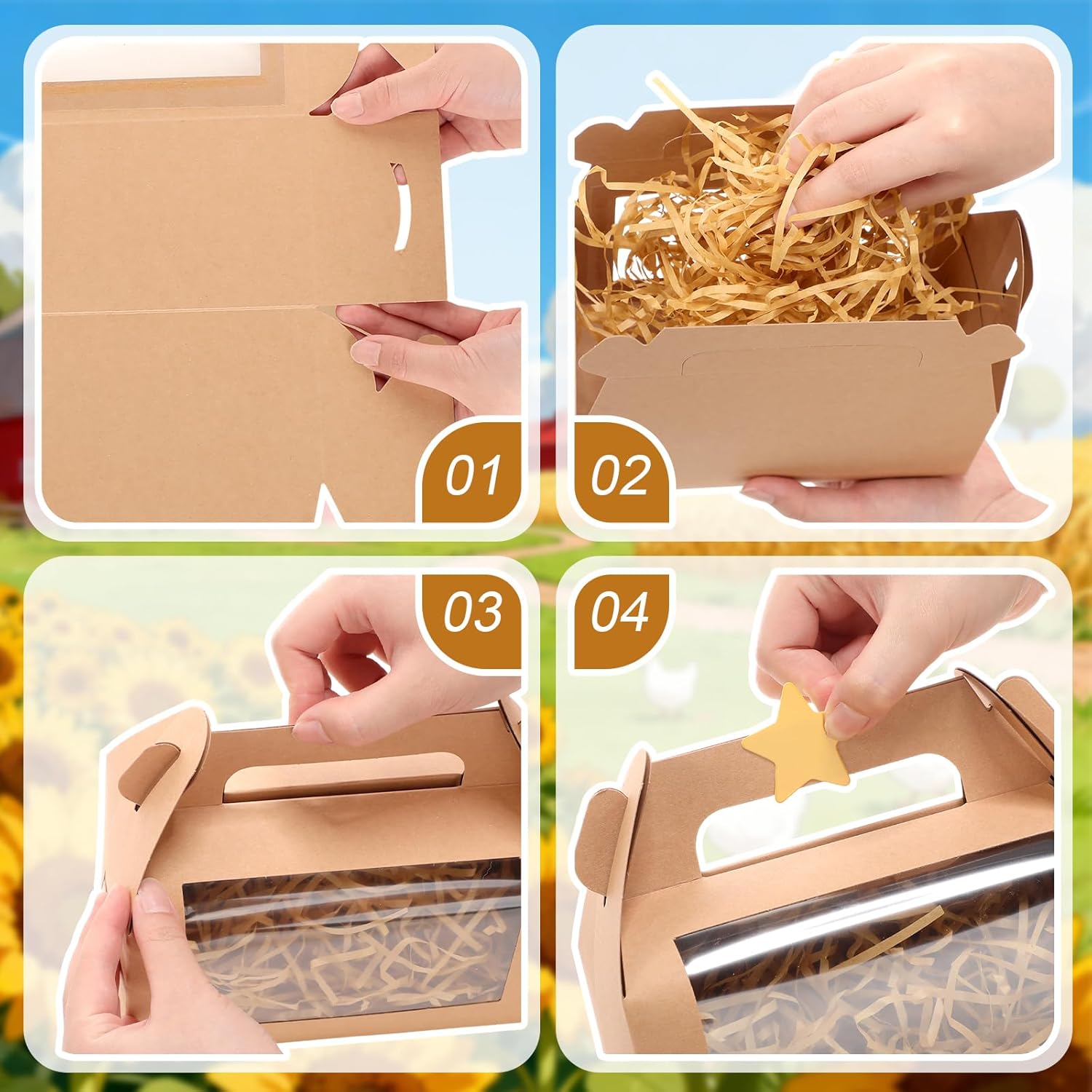 12 Sets Christmas Favor Boxes Bulk Kraft Paper Nativity Wrapping Treat Bag with Nativity Star 6.8 x 3.5 x 3.4 Inch Christmas Cookie Boxes Large for Xmas Jesus Religious Party Favor - Image 5