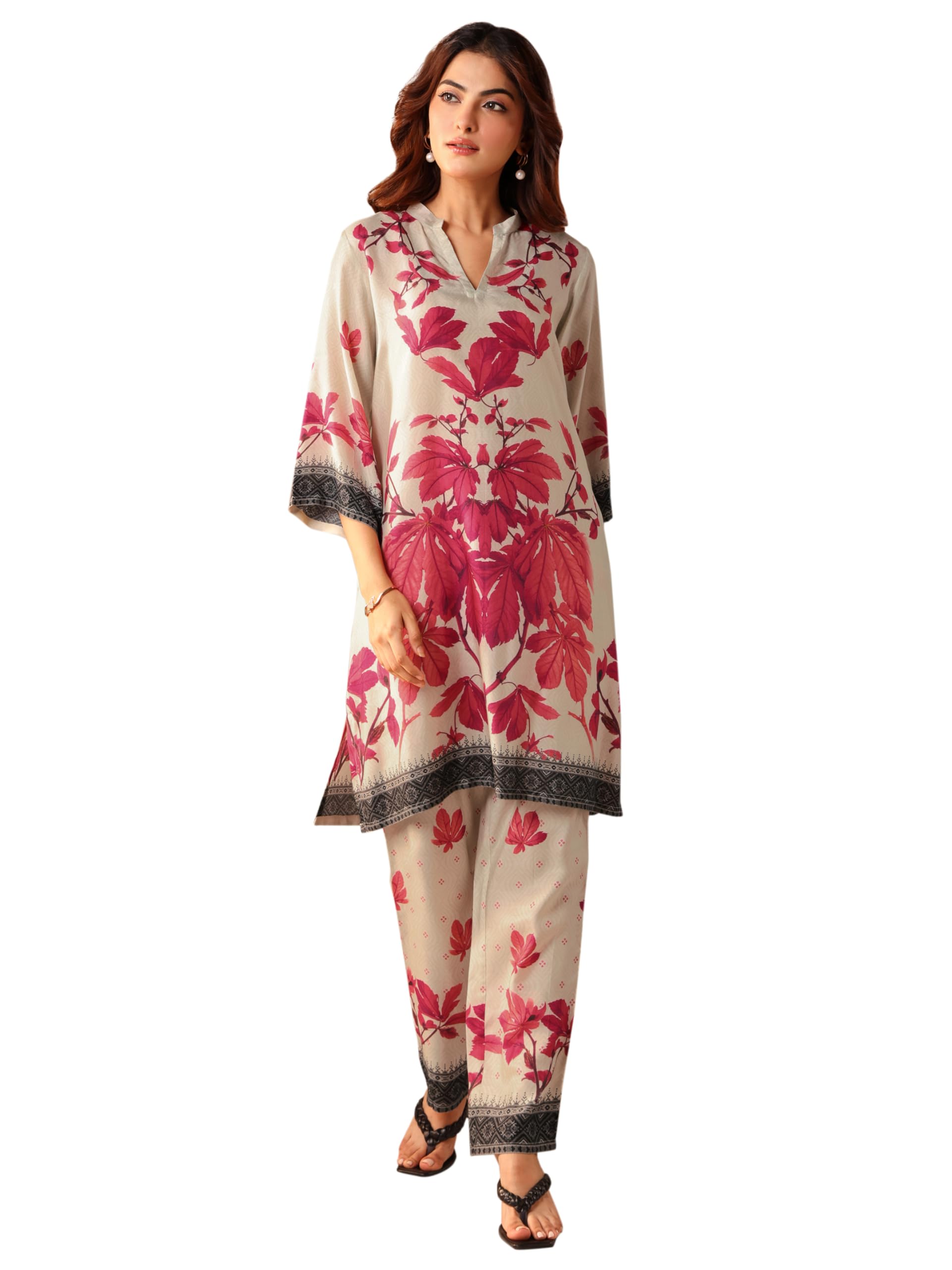 libas Printed Cotton Blend Co-Ord Set-picture-43