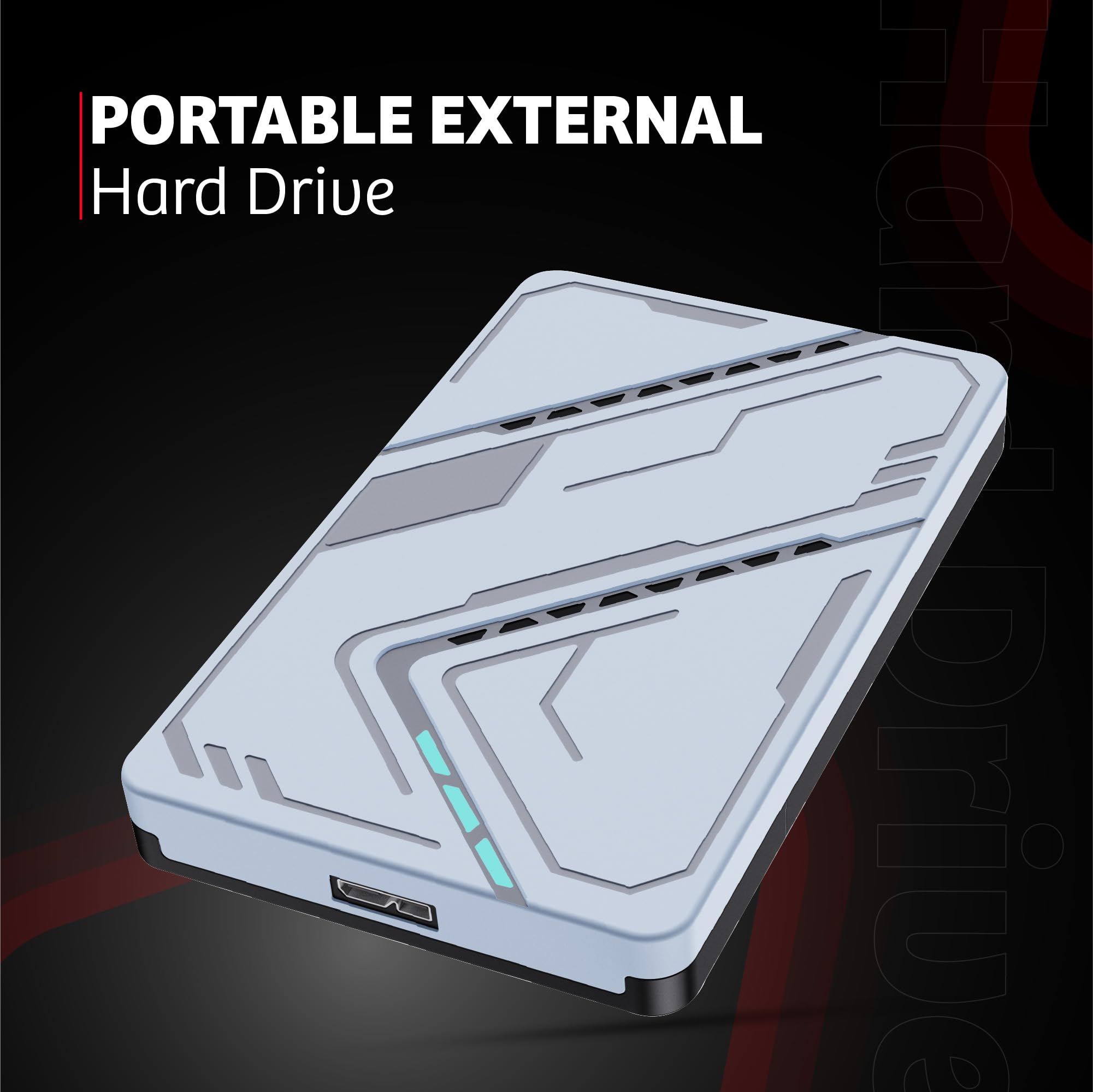 Hard disk esterno portatile da 1 TB, USB 3.0, HDD da 2,5", colore: argento | Trasferimento dati ad alta velocità, archiviazione di backup, per laptop, PC, desktop, console di gioco