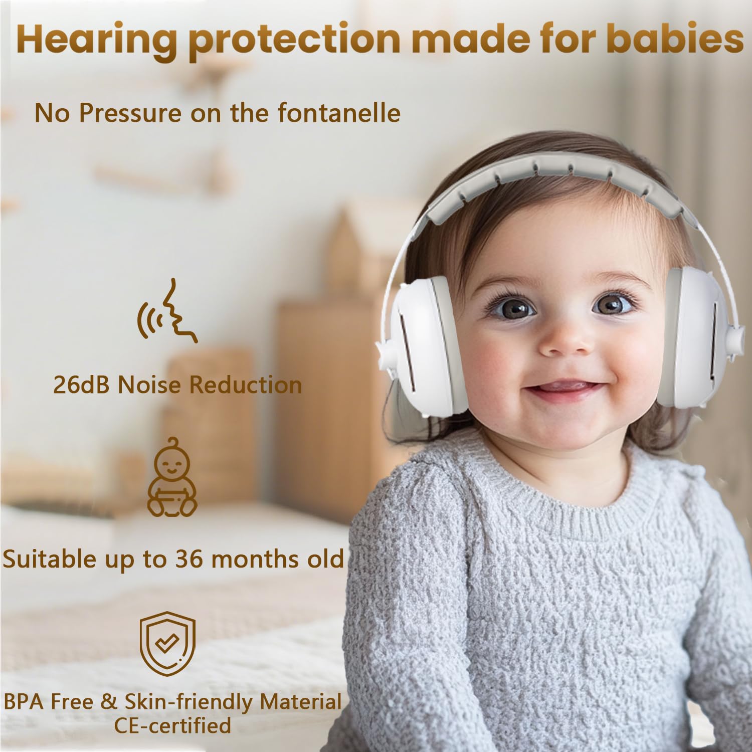 Dekukar 2-in-1 Baby Ear Defender for Babies Toddlers up to 36 Months, CE & UKCA Certified - Image 3