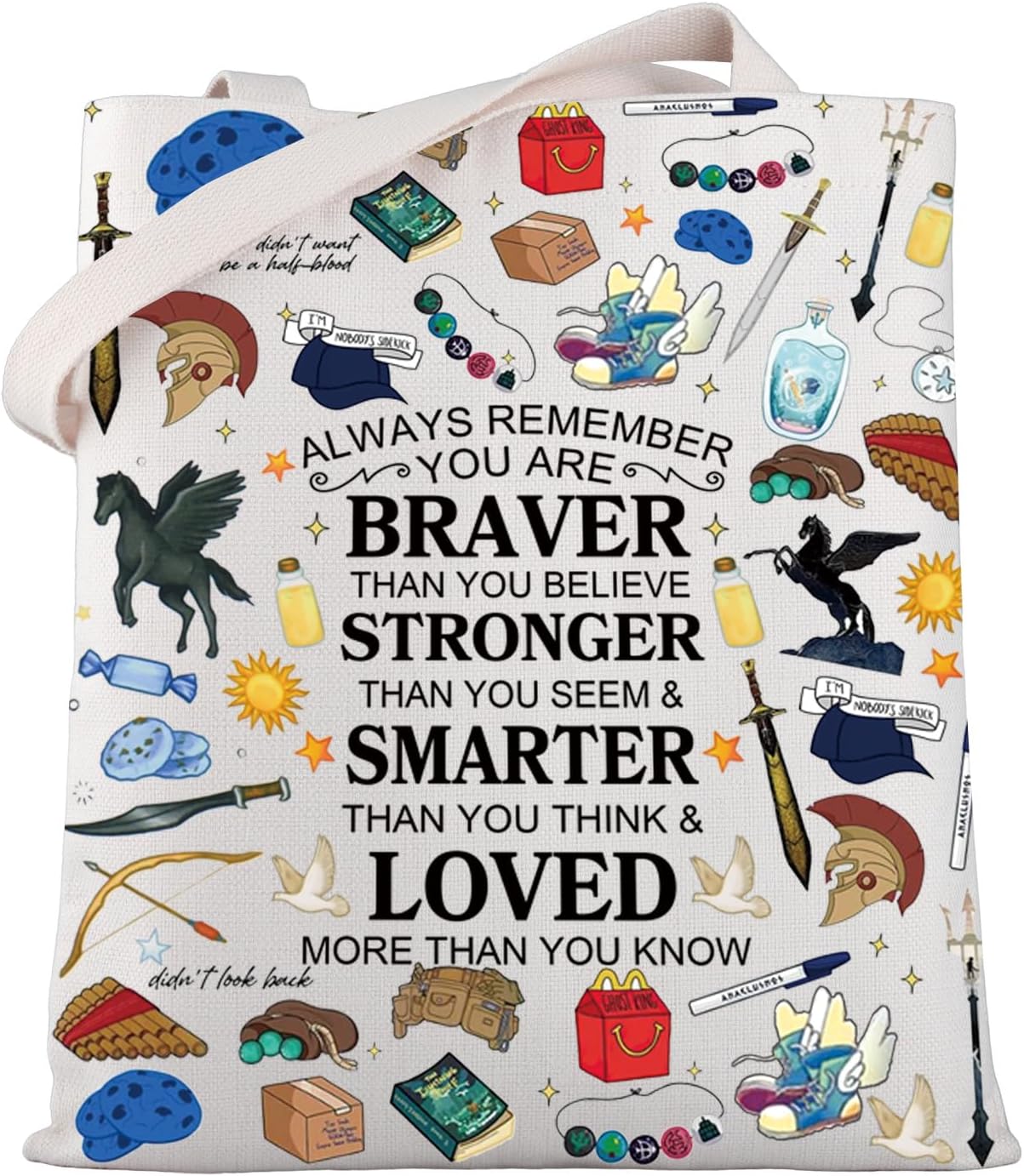 WSNANG Novel Lover Canvas Tote Bag Greek Mythology Fans Reusable Shopping Bag