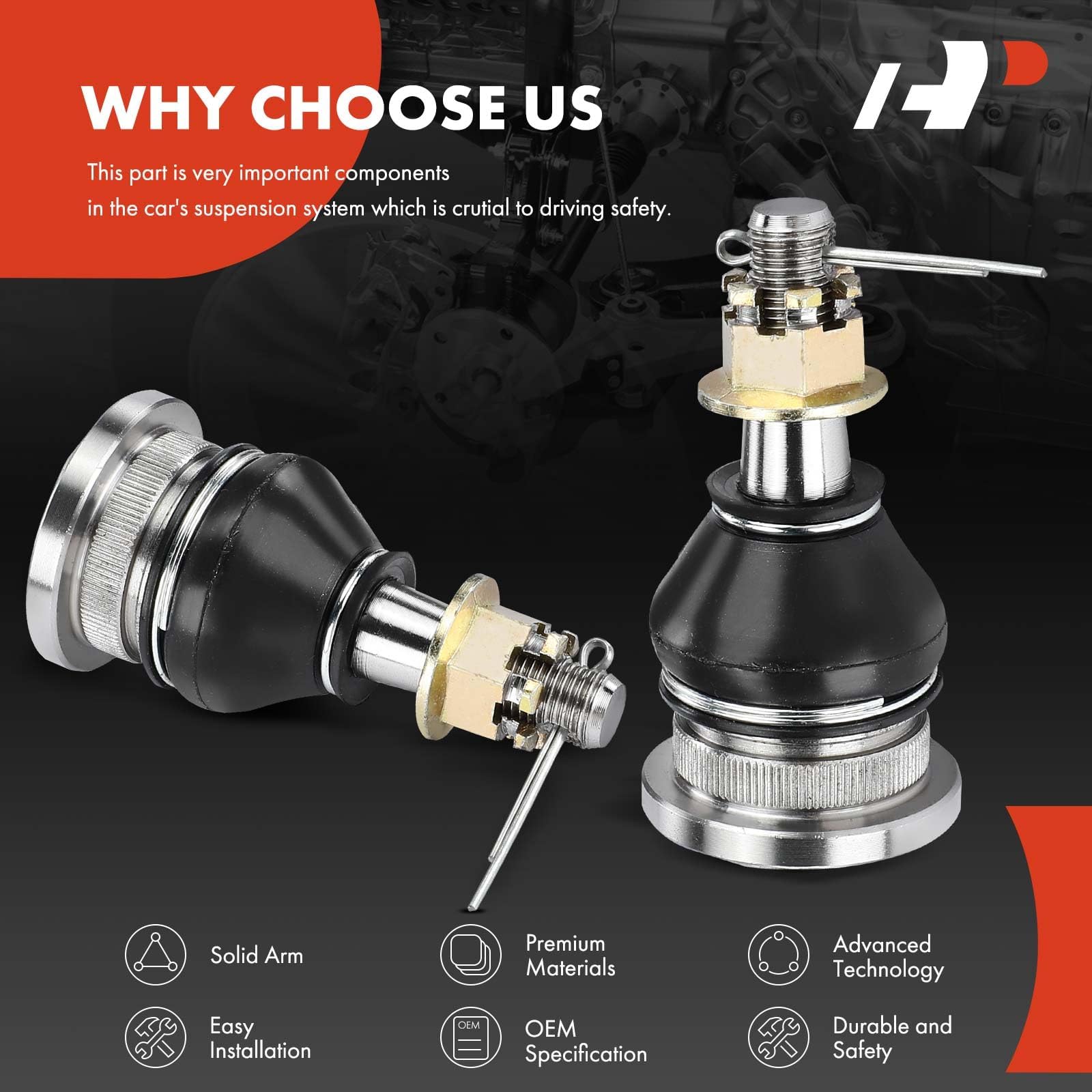 Amazon.com: A-Premium Front Upper Ball Joint - Forge Steel