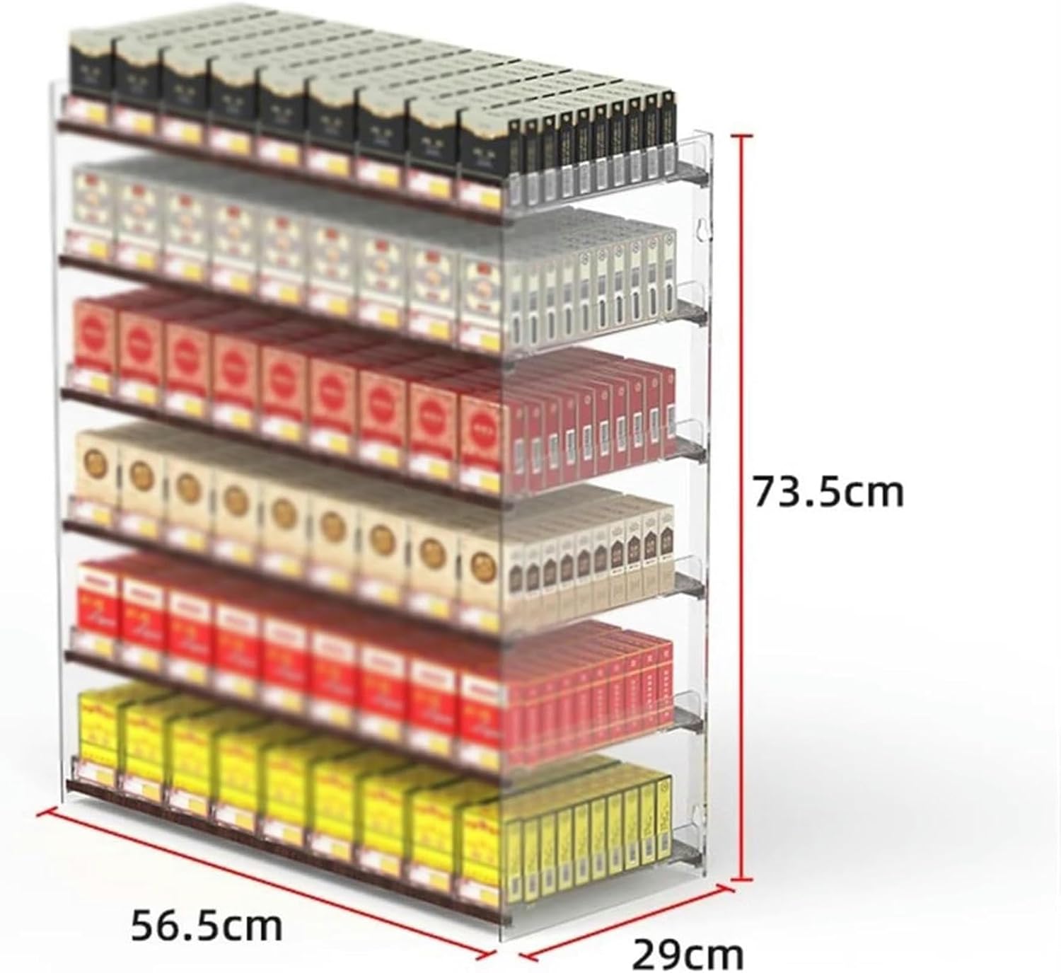 Store Display Rack Wall Mounted Storage Rack Supermarket Convenience Store Automatic Cigarette Rack Space Saving，Commercial Clear Cigarette Display Case with Automatic Pushers – Wall-Mo