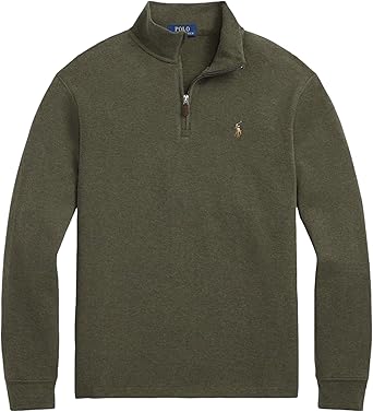 POLO RALPH LAUREN Pulôver masculino com zíper canelado, Estrela de