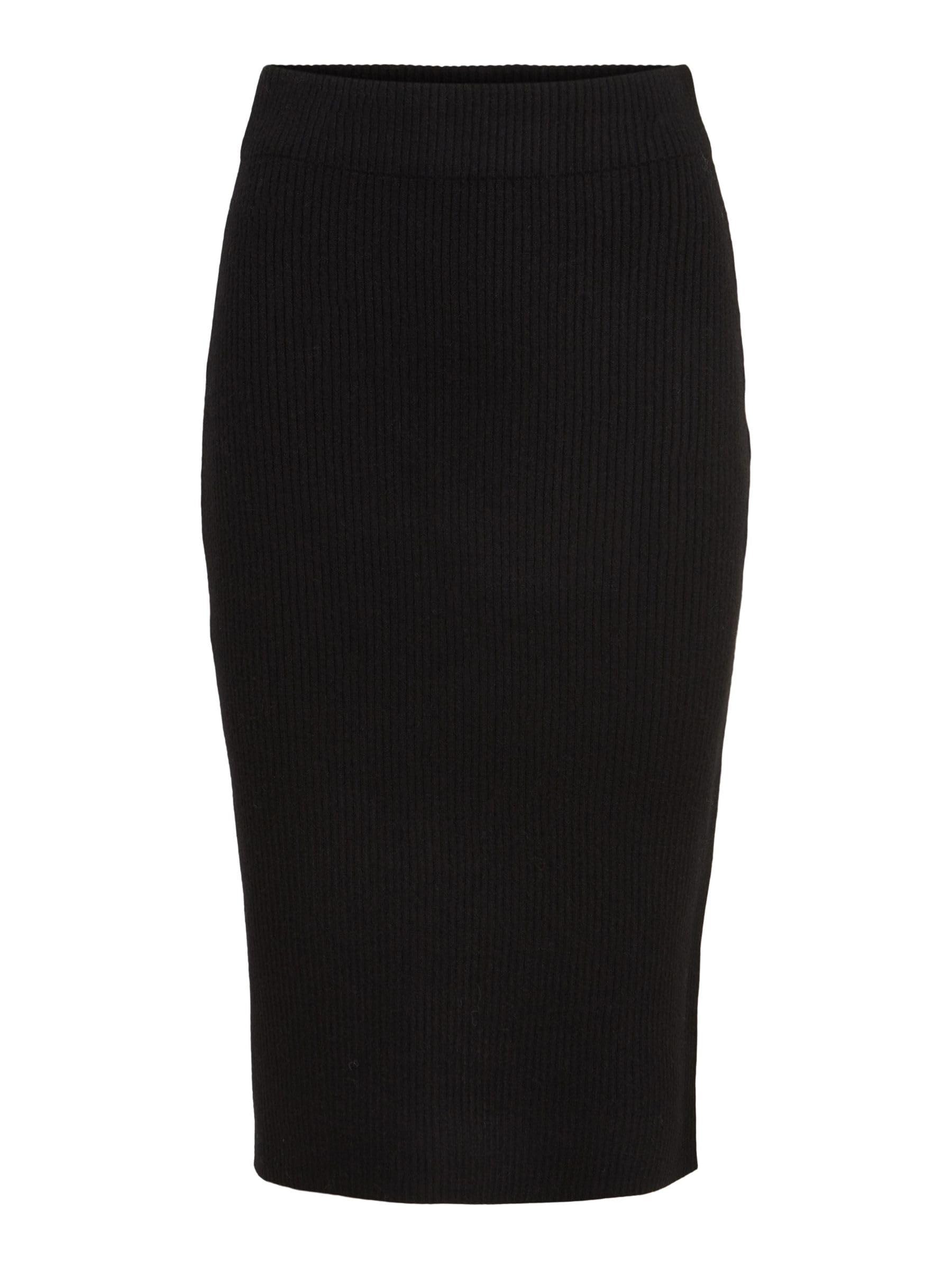 Vila Women's Black Viril Pencil Hw Knit Skirt-Noos, Xl
