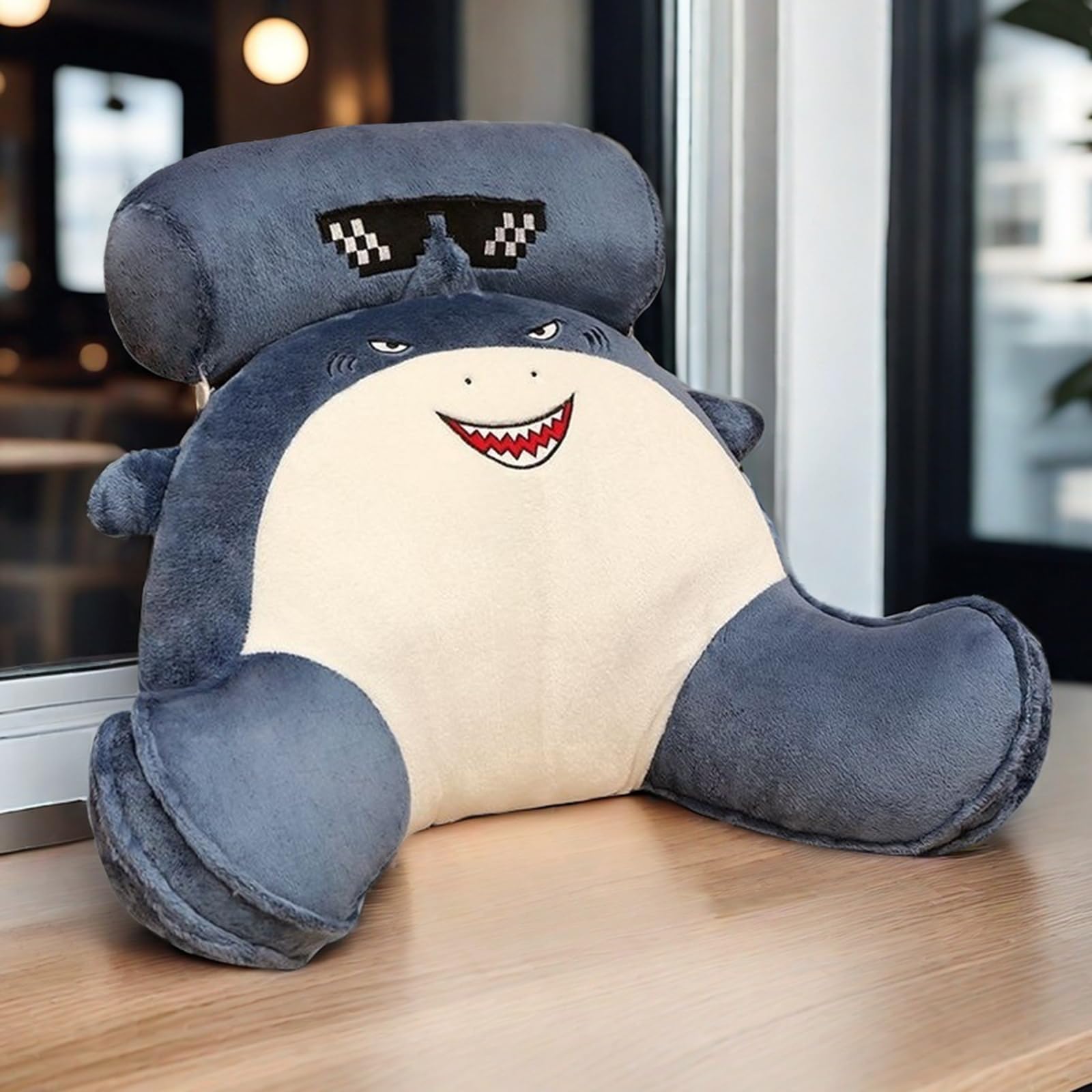 Cartoon Reading Pillow，Lesekissen Bettauflage Kisse，mit Abnehmbarer Nackenrolle und Stützarm Zum,Rückenstütze beim Entspannen, Lesen, Spielen，Fernsehen, Flex Bücherkissen (heftig, 80 * 55cm)