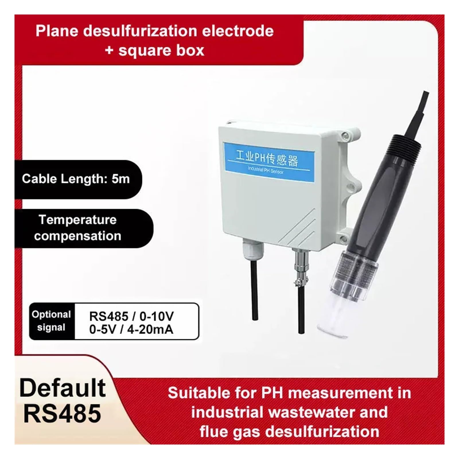 Medidor de PH, controlador de electrodos Industrial, Detector Orp, Sensor de valor, transmisor RS485 4-20MA(ZHQ-PH-06)