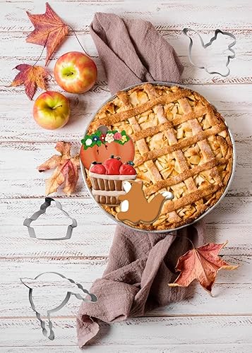 Miniatura 3 de 6 cortadores de galletas de metal de otoño, calabazas de Acción de Gracias, moldes para cocina, hornear, otoño, cortadores de galletas de acero