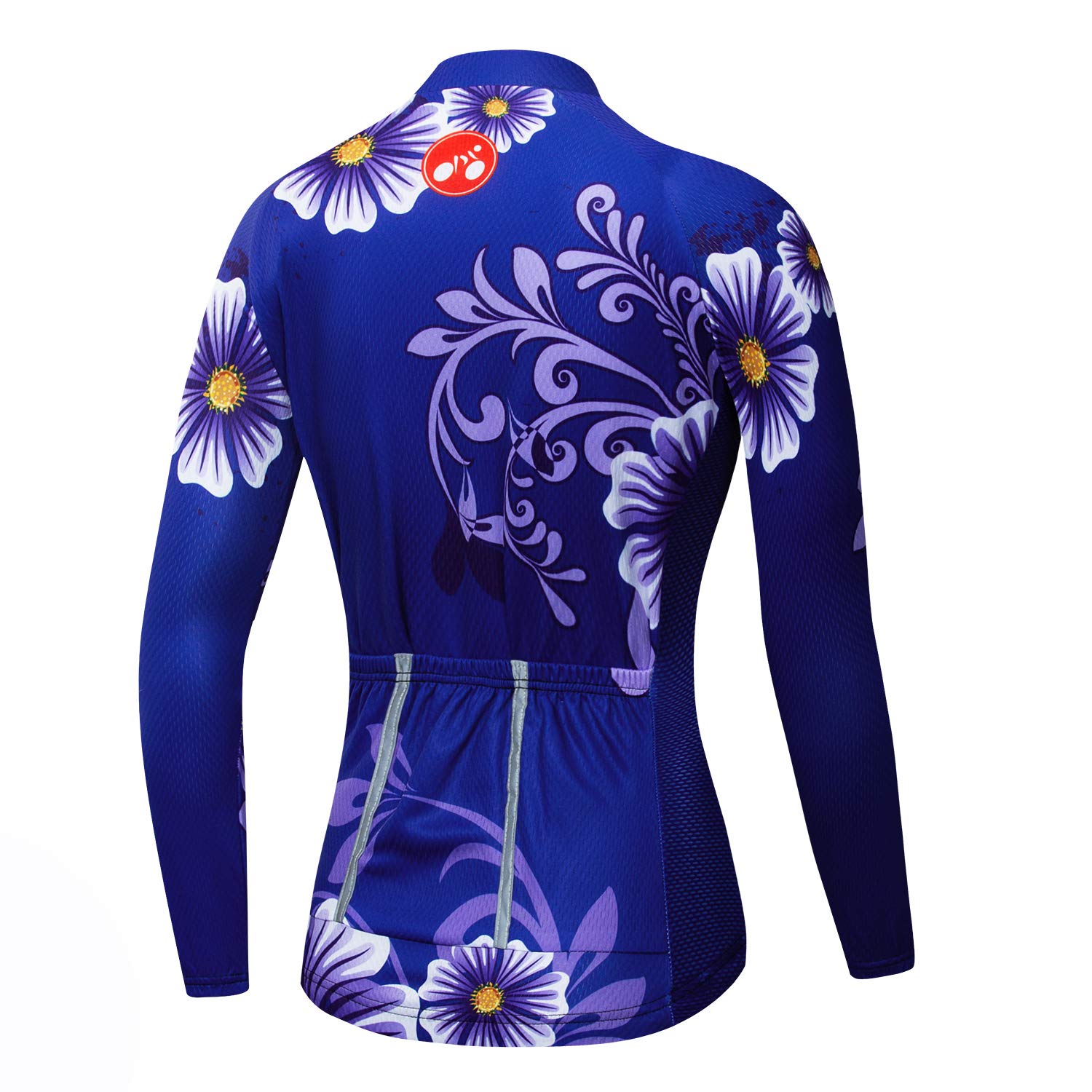 Women Cycling Jersey Long Sleeve Flowers Shirt Team Bike Clothing