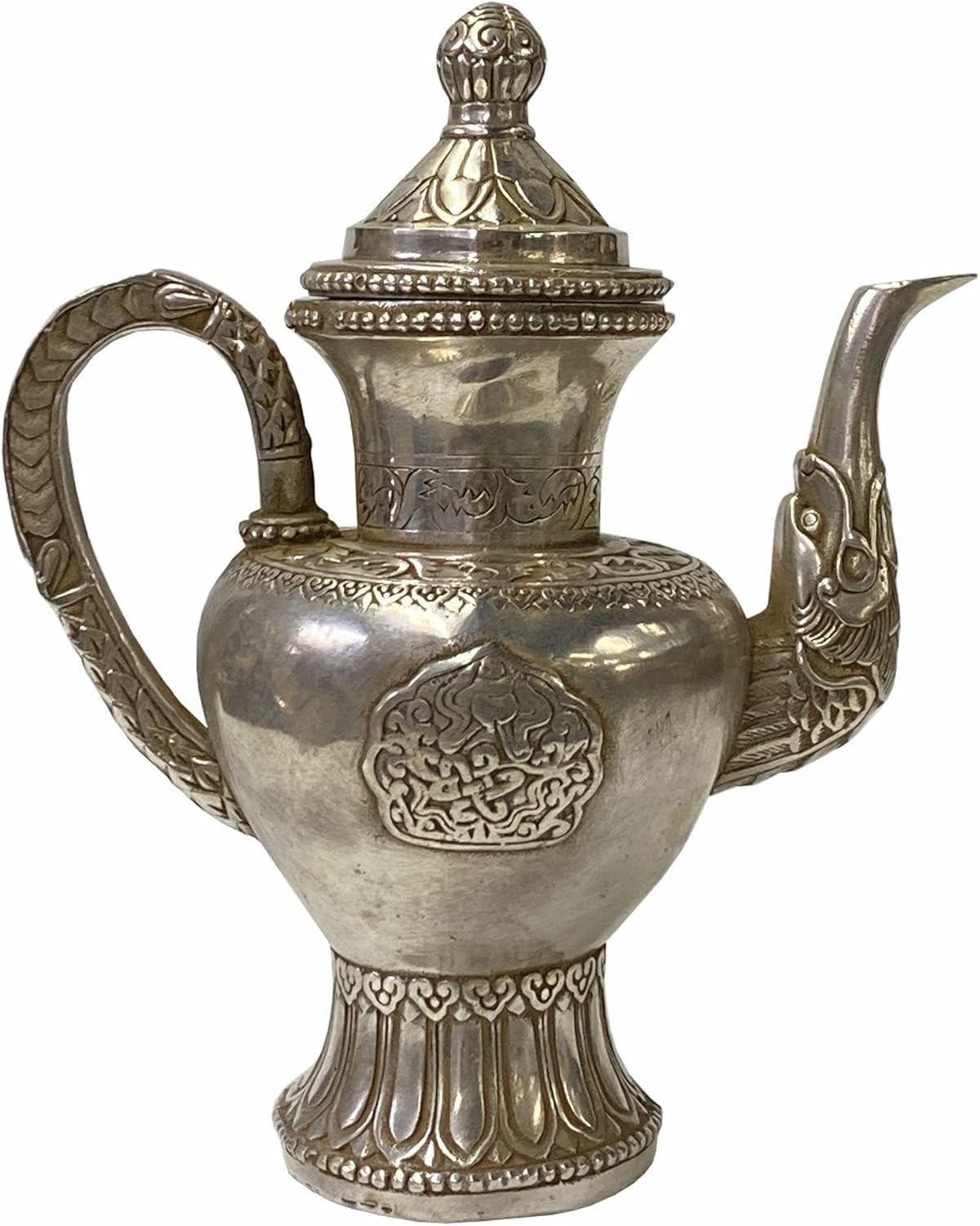 Chinese Handmade Metal Silver Color Vase Teapot Jar Display Aws1727