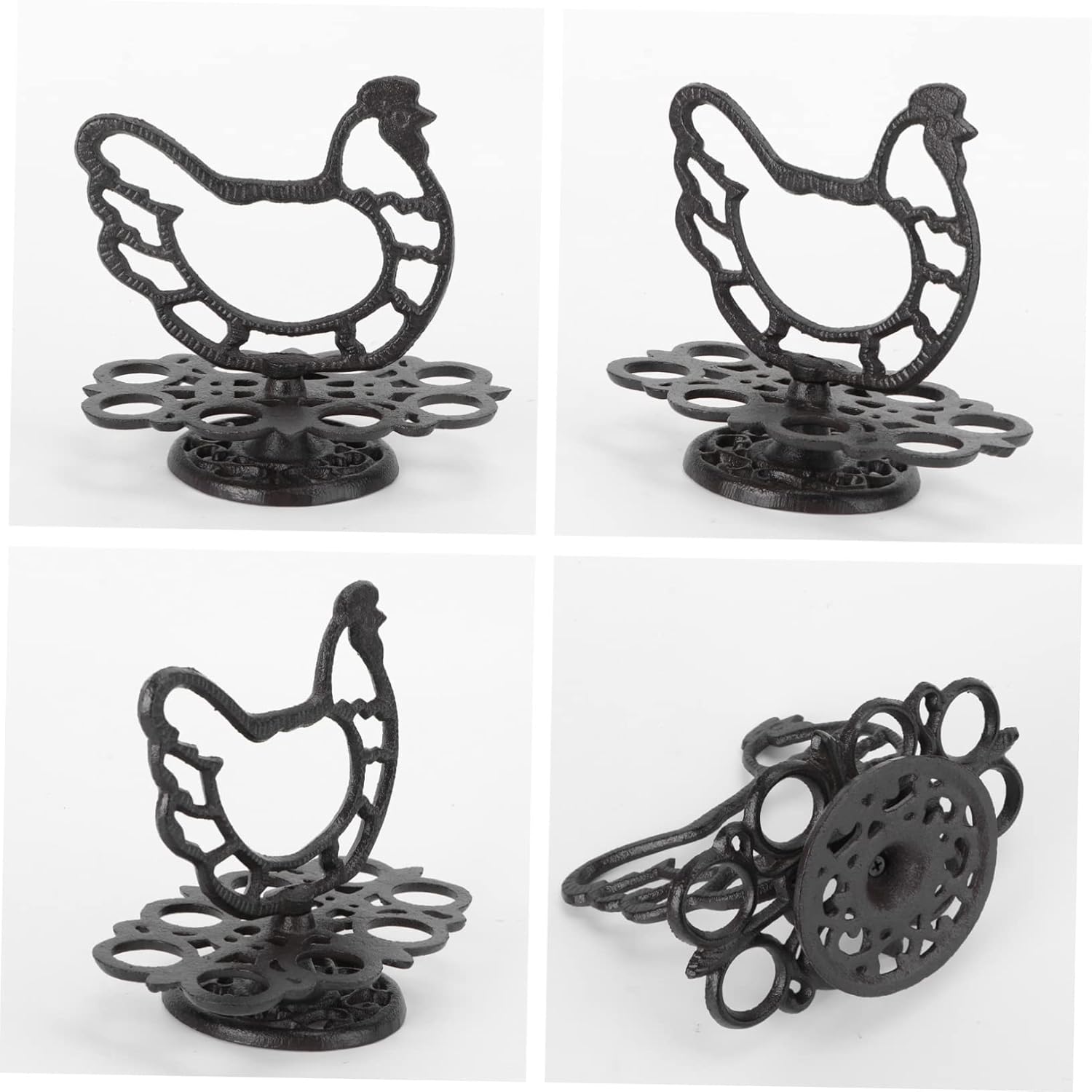 鋳鉄製卵ホルダー 1個 鶏卵トレイ ワイヤーエッグバスケット アンティーク 卵スケルター キッチン エッグスタンド 収納ラック レト