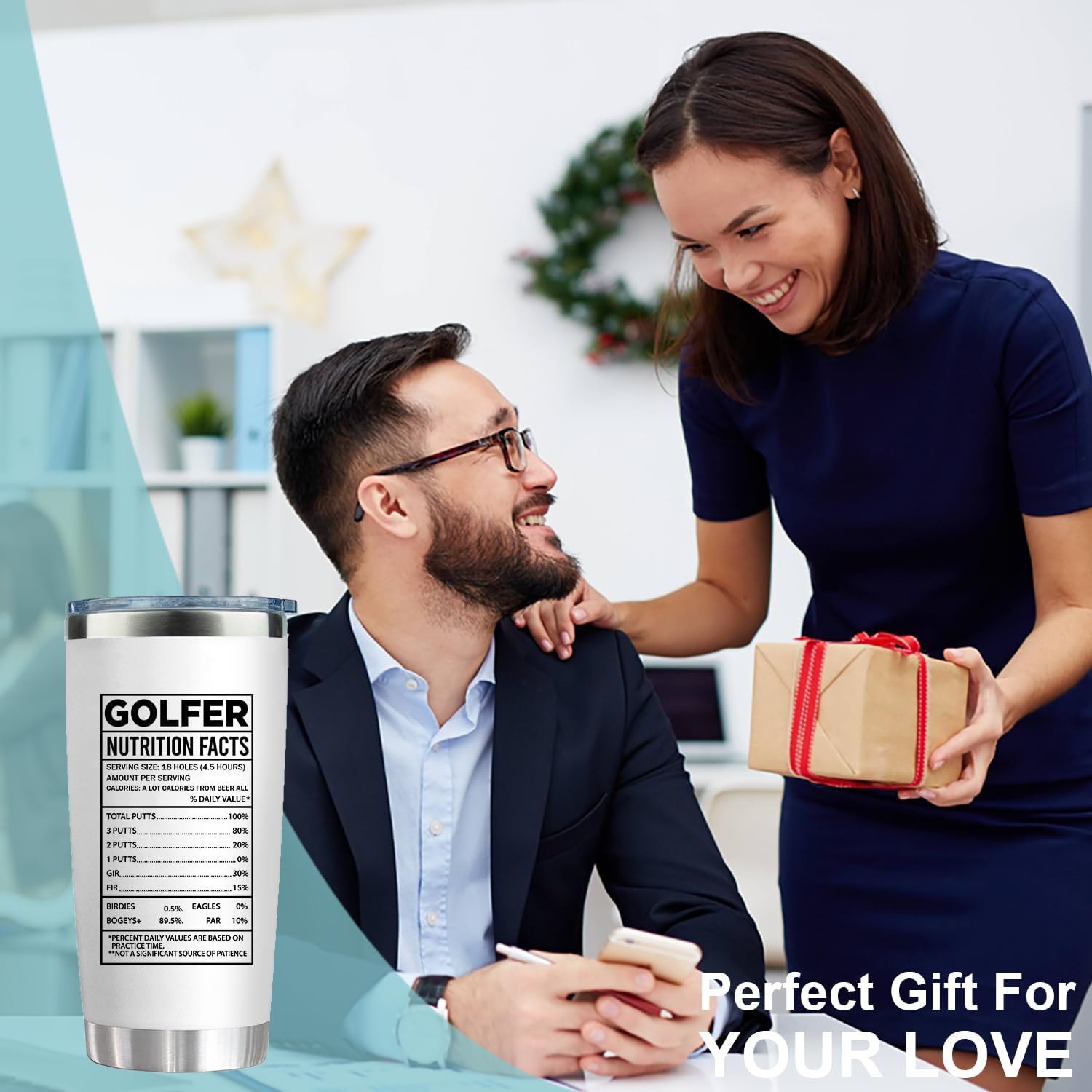 Golf Birthday Gifts For Men, Women Husband, Grandpa, Uncle - Golf Cups Ideas On Father Day - 20 Oz Stainless Steel Tumbler - Funny Golfer Gift For Coworkers, Friend, Mom, Wife - Image 3