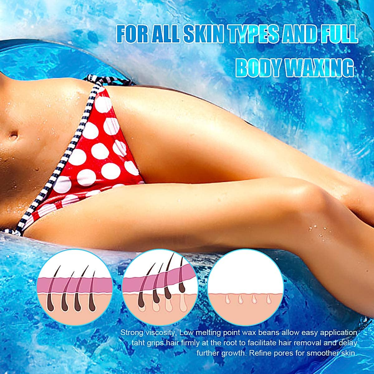 Waxing Kit, KeShi Wax Warmer for Painless Hair Removal, Home Wax Kit Full Body, Legs, Face, Eyebrows, Bikini Wax Women Men Brazilian Wax kit