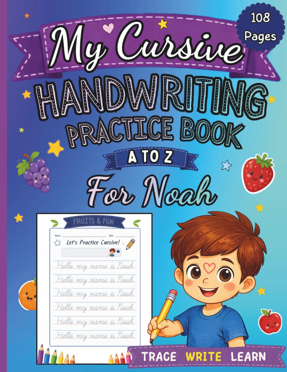 Kids Cursive handwriting workbook,: Letter Tracing Workbook Preschool & Kindergarten, Fine Motor Skills, Alphabet Practice, and Early Learning Fun (letter tracing workbook for kids)