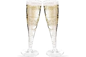 30 Pack Clear Plastic Champagne Flutes Party Glasses