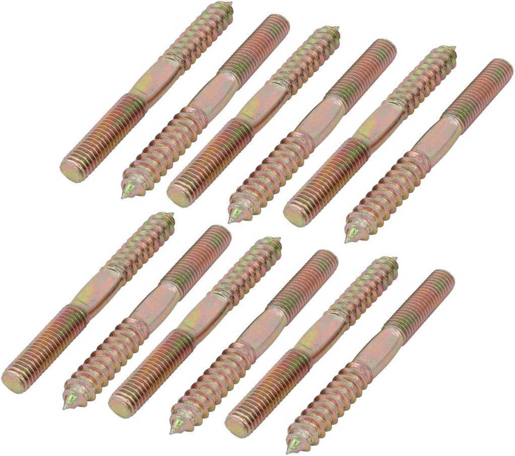 M8x80mm Carbon Home Hardware Steel Zinc Plated Self-Tapping Hanger Bolt 12pcs Model:79as336qo155