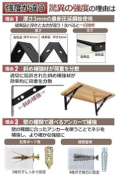 一級建築士に為になる商品 Amazon | BELSUS URIS 棚受け金具 固定式 20cm 極厚 3mm 【一級