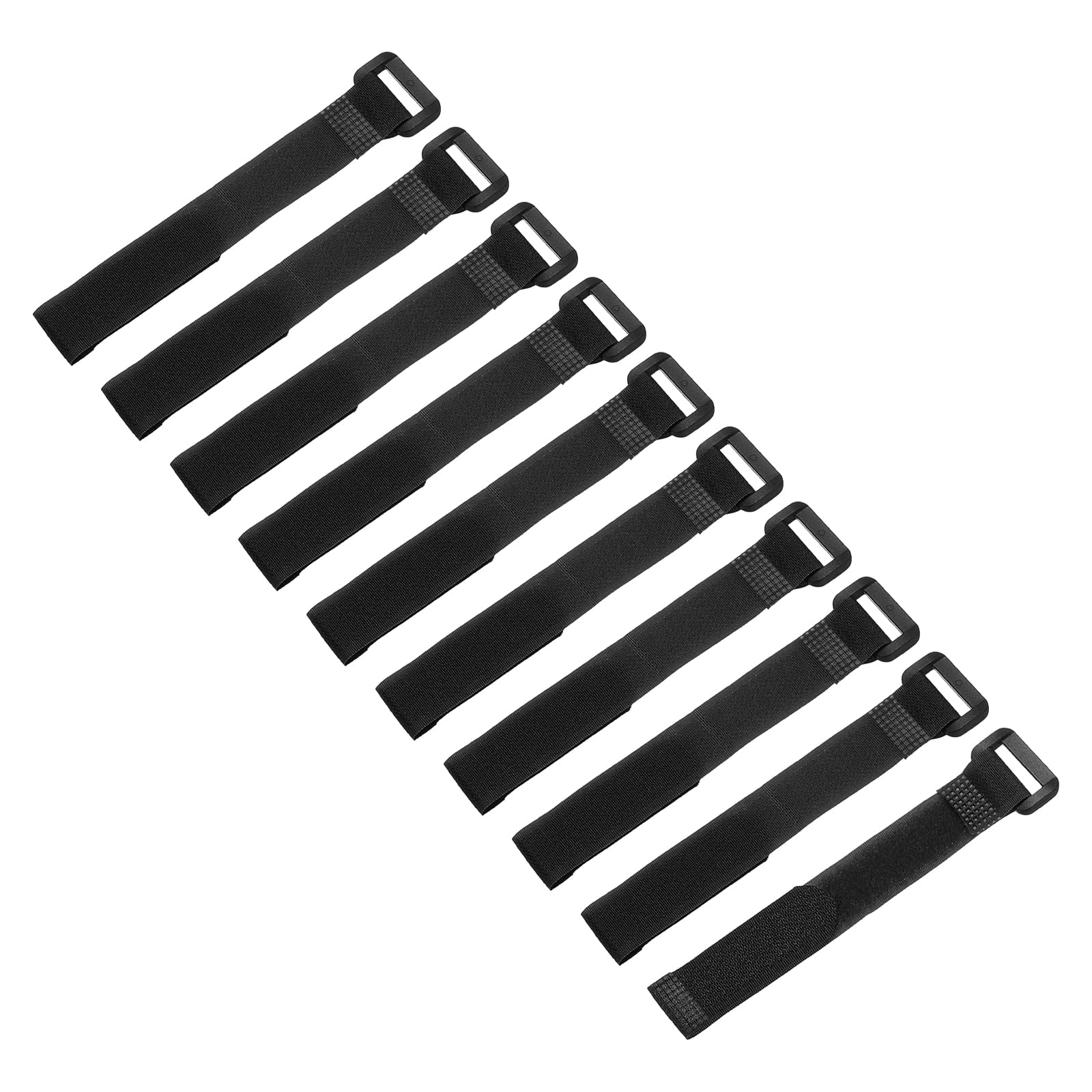 sourcing map 10 Pcs Reusable Battery Tie Down Straps 20mm x 20cm Nylon Multipurpose Battery Hold Down Adjustable Cinch Strap Hook Loop Fastening Tie for Quadcopters FPV RC Drone Boat Car, Black