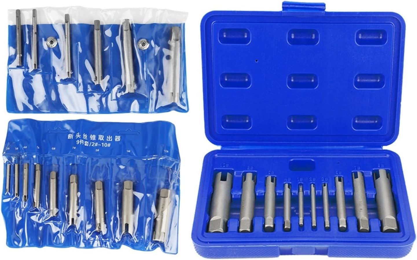 Forming Tap High Speed Steel Broken Head Taps Remover Stripped Screw Tap Extractor Set Tools(6pcs)