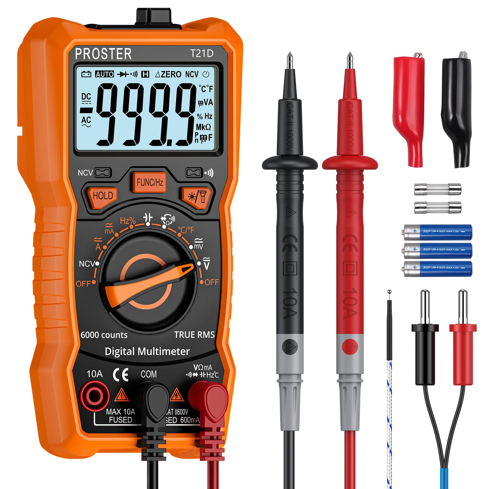 Proster Digital Multimeter 6000 Counts TRMS Auto Range NCV Backlit Magnet — image 1