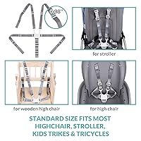 Vista 5 de Correas para silla alta, arnés de repuesto de 5 puntos para cochecito, silla alta, cochecito, cochecito, cinturón de seguridad ajustable para niños