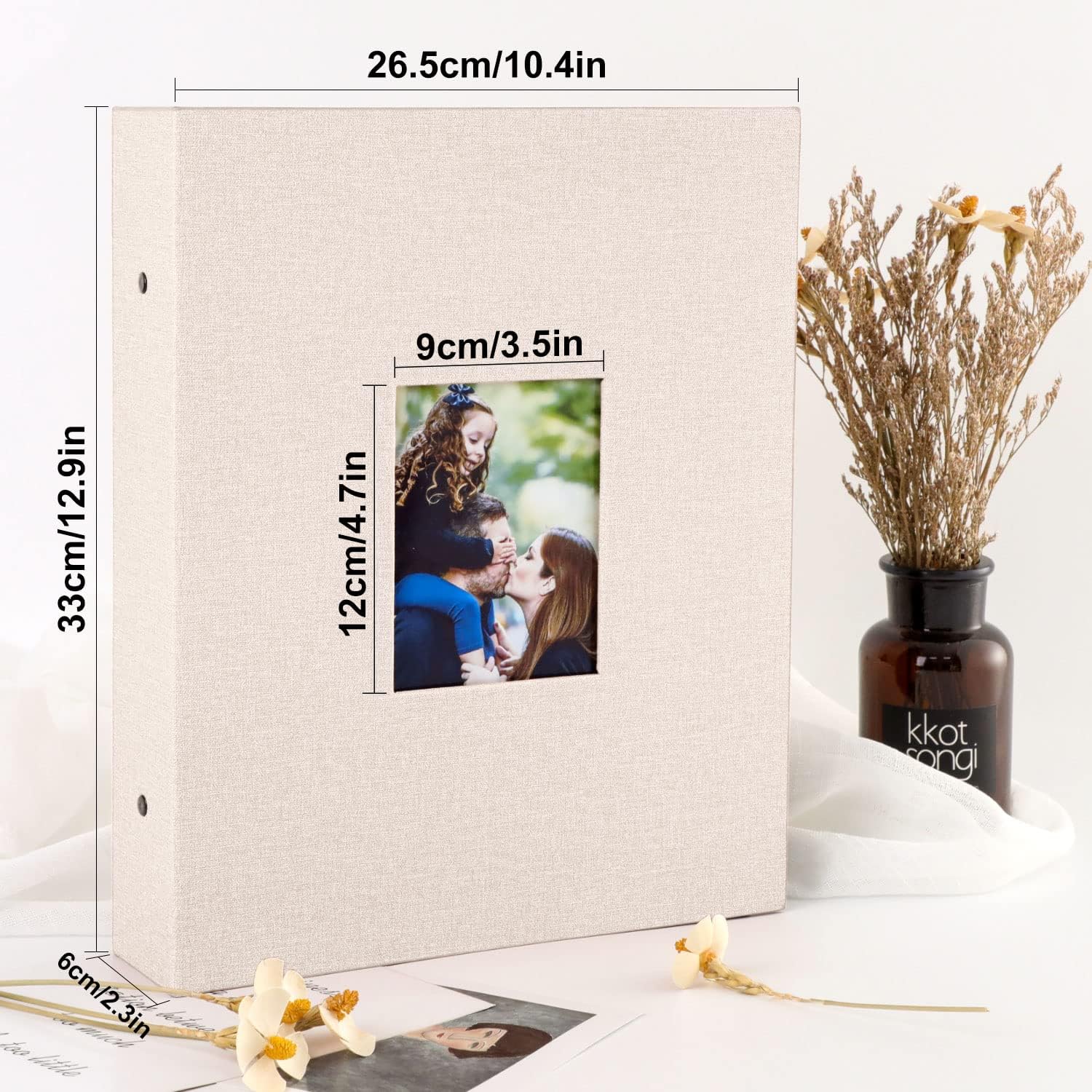 Ywlake Photo Album 4x6 1000 Vertical Pockets, Extra Large Capacity Linen Cover Picture Albums Holds 1000 Vertical Photos Only Beige