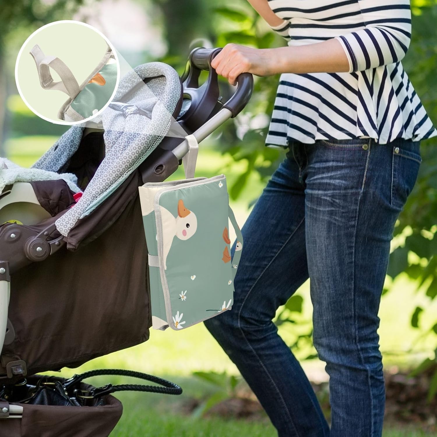 Cute Cartoon Magic Mallard Duck Reusable Changing pad with Tissue Pocket Baby Portable Changing pad Infant Travel Station Kit cambiadores de pa?ales para Bebes