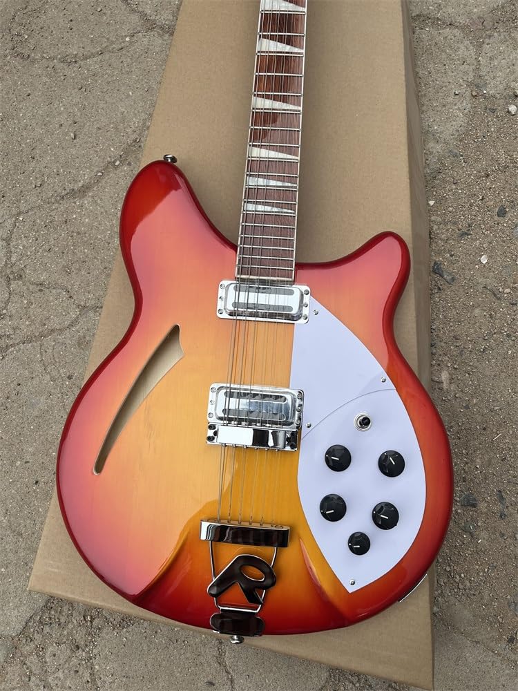 Guitare électrique personnalisée à 12 cordes, guitare, couleur sunburst, touche en palissandre