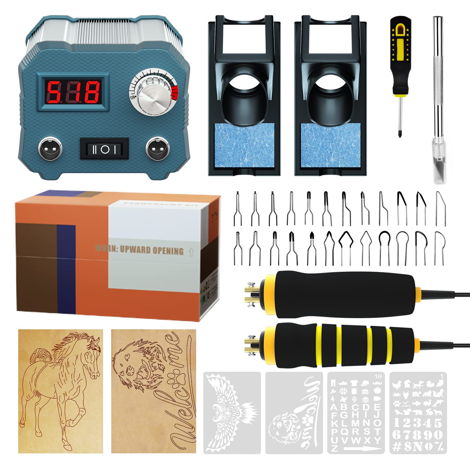 Wood Burning Kit, Digitally Adjustable Temperature Wood burner Pen Kit, Wood Burning Tool, Professional Wood Burner Tool Kit for Adults and Beginners Craft, teen girl gifts.arts crafts for adult.