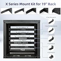 Vista 3 de Kit de montaje en rack para switches de 7.9 pulgadas, orejas de rack ajustables para productos Netgear, Cisco, D-Link, TRENDnet y HP, monta equipos