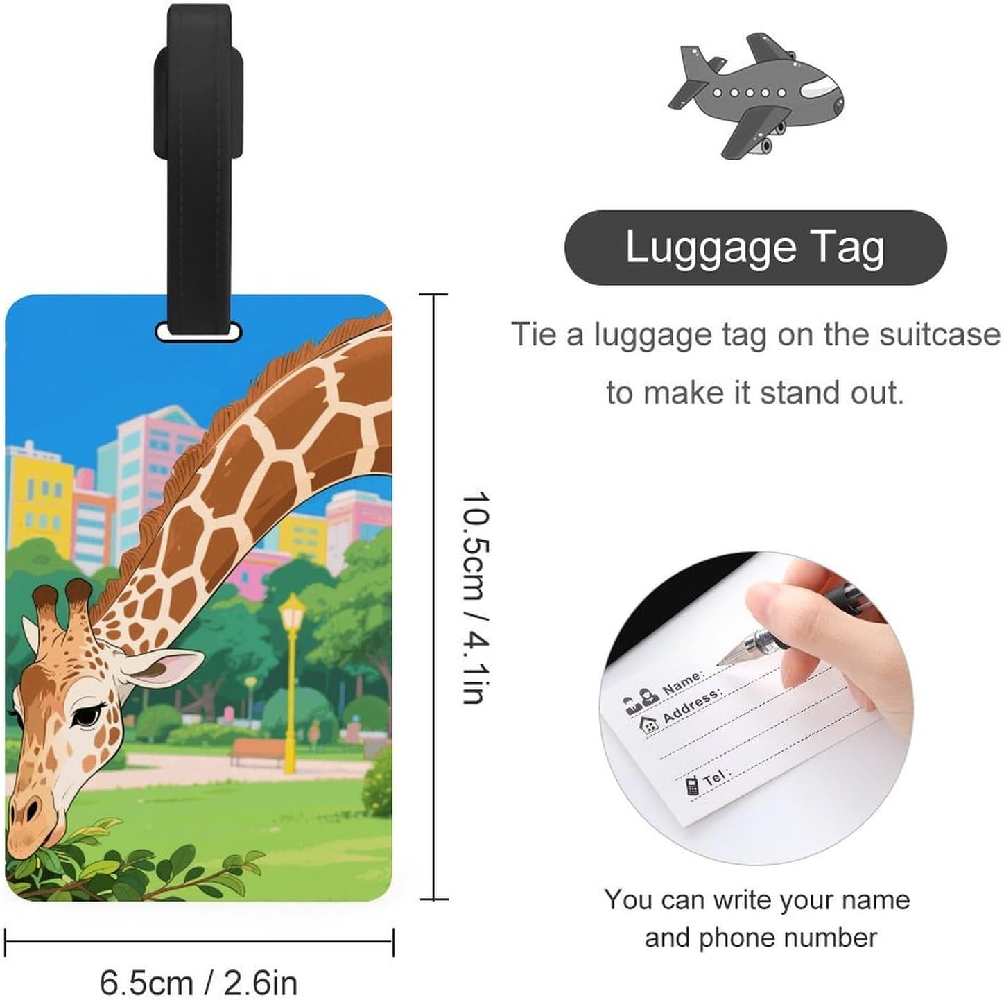 Masai Giraffe Luggage Tags for Suitcase Name Tags Air Tags image 2